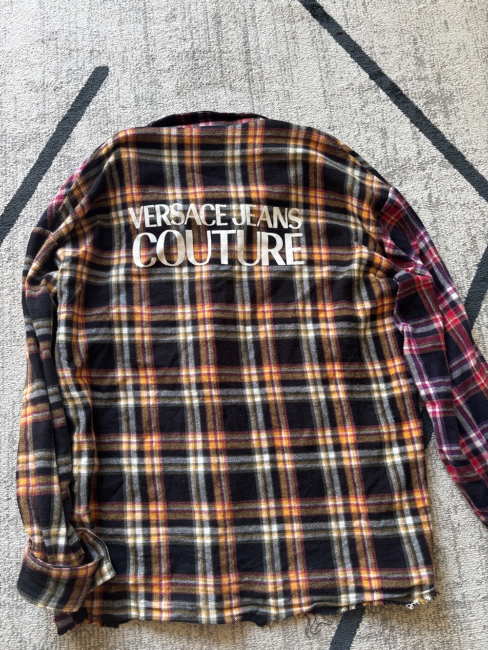 Versace Jeans Collection Men's Red & Black Plaid Flannel Shirt